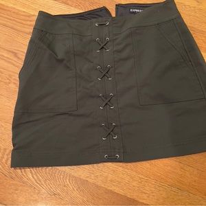 Green Skirt with lace up detail